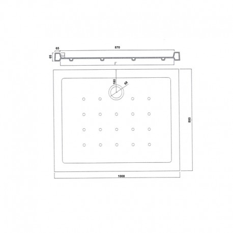 Shower Receiver Rectangle 100x80 cm - Ceramic - Ankara
