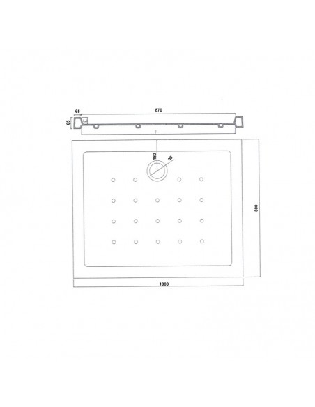 Shower Receiver Rectangle 100x80 cm - Ceramic - Ankara