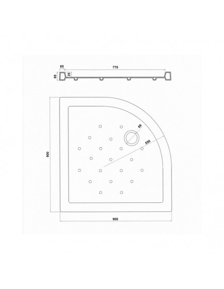 Round Quart Shower Receiver 90x90 cm Ceramic - Ankara