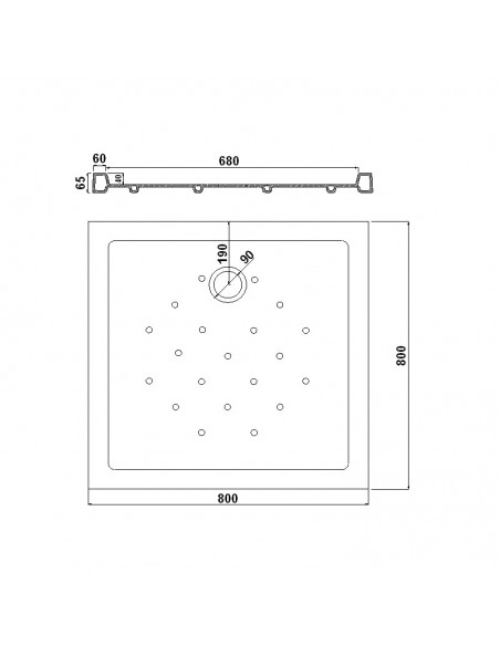 Square Shower Receiver 80x80 cm - Ceramic - Ankara Square Shower Receiver 80x80 cm - Ceramic - Ankara