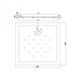 Receptor de ducha cuadrada 90x90 cm - Cerámica blanca- Ankara 2