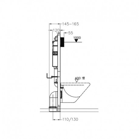 WC supporto edificio - 50x112,5 cm - Solo Fix