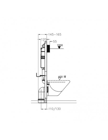 WC supporto edificio - 50x112,5 cm - Solo Fix