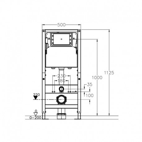 WC supporto edificio - 50x112,5 cm - Solo Fix