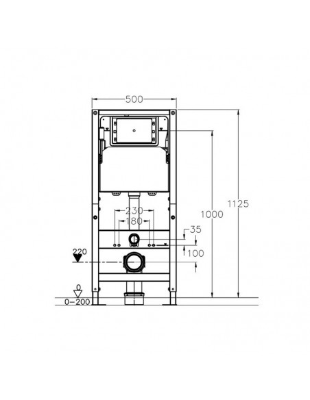WC supporto edificio - 50x112,5 cm - Solo Fix