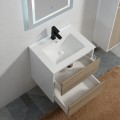 Bathroom furniture 2 drawers 60 cm White Oak Grey Scandinavian - Outlet