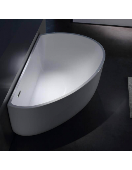 Acrylic Asymmetric Bathtub White - 170x100 cm - Palermo