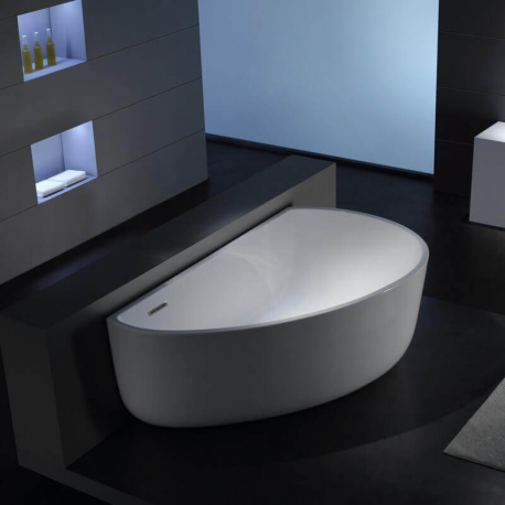 Acrylic Asymmetric Bathtub White - 170x100 cm - Palermo