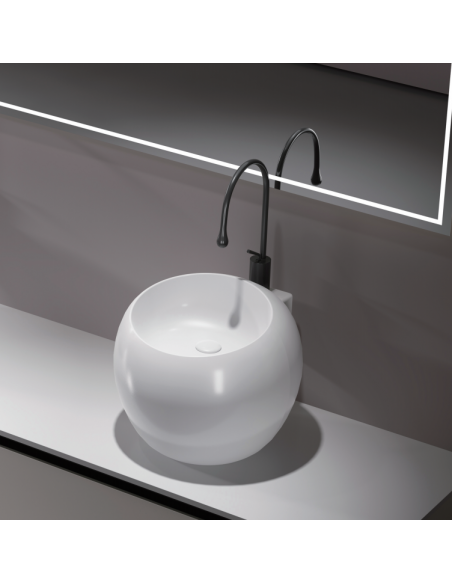 Vasque Totem à Poser Haute - Céramique Blanc - 50 cm - Ove| Rue du Bain