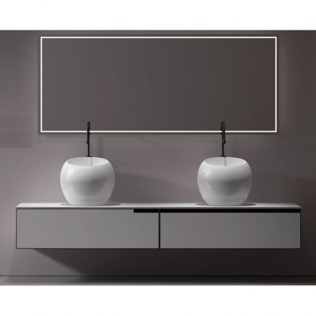 Totem Vasque with High Poser - White Ceramic - 50 cm - Ove