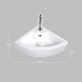 Corner washbasin 32x46 cm - Ceramic - Tokyo