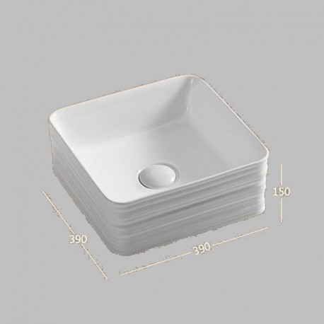 Lavabo da appoggio quadrato 39 cm Design - Ceramica - Carena