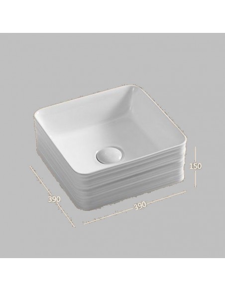 Lavabo da appoggio quadrato 39 cm Design - Ceramica - Carena