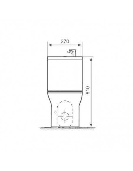 WC à Poser avec Lave main intégré 37x72 cm - Céramique - Minorca
