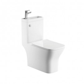 WC à Poser avec Lave main intégré 37x72 cm - Céramique - Minorca