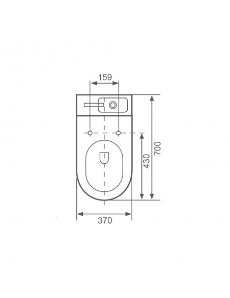 Monobloc WC mit integrierter Handwäsche 37x70 cm Keramik - Modena