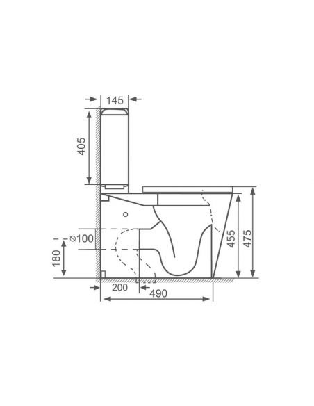 WC PMR à Poser 38 x 64 cm - Céramique - Conception