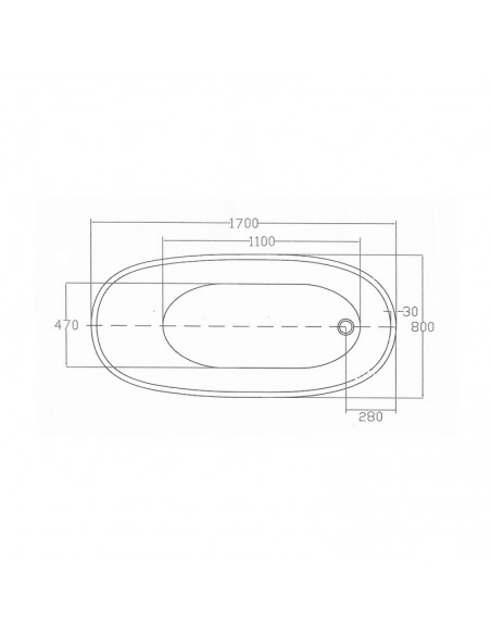 Oval Freestanding Bathtub - Black and White Acrylic - 170x80 cm - Sicily
