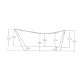 Oval Freestanding Bathtub - Black and White Acrylic - 170x80 cm - Sicily