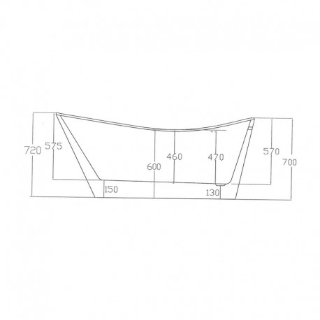 Vasca da bagno ovale - Acrilico Nero e Bianco - 170x80 cm - Sicilia