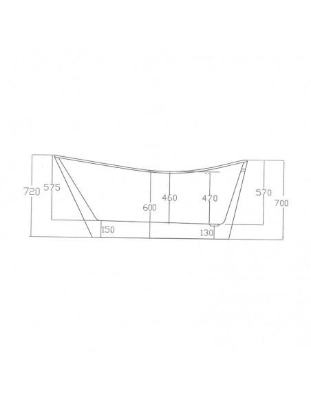 Oval Freestanding Bathtub - Black and White Acrylic - 170x80 cm - Sicily