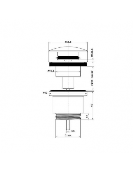 Lavabo Universal Brazalete Click-Clac Copa Oro Brushed
