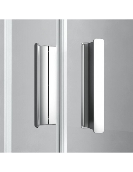 Paroi de Douche d'Angle Verre 80 cm Coulissant Profilé Alu mat- Osaka