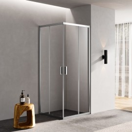 Angolo doccia parete vetro 90 cm Profilo scorrevole Alu matt- Osaka