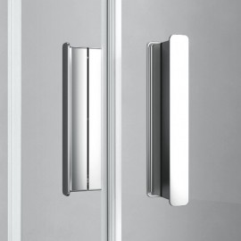 Quarter Round Shower Wall 80 cm Sliding Matt Aluminum Profile - Laguna 2