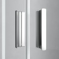 Parete doccia quarto tondo 90 cm scorrevole profilo alluminio opaco - Laguna