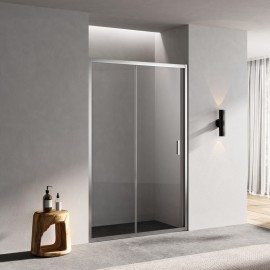 Puerta de ducha deslizante Niche Glass 120 cm Perfil Alu matte - Ibiza