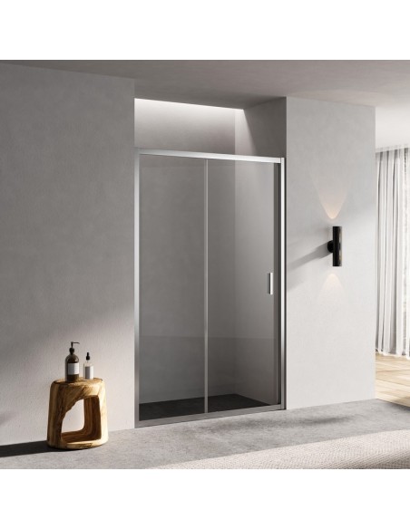 Puerta de ducha deslizante Niche Glass 120 cm Perfil Alu matte - Ibiza