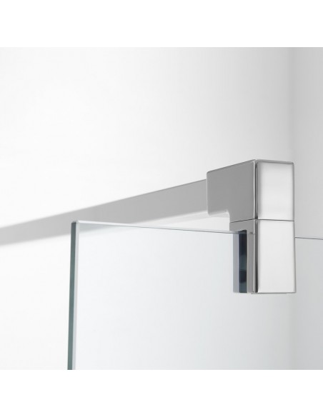 Paroi de Douche Fixe Verre 100 cm - Profilé Alu mat - Bahia