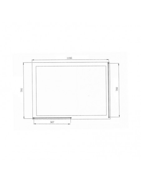 Pareja de ducha de vidrio 120x80 cm - Perfiles negro mate - Bora