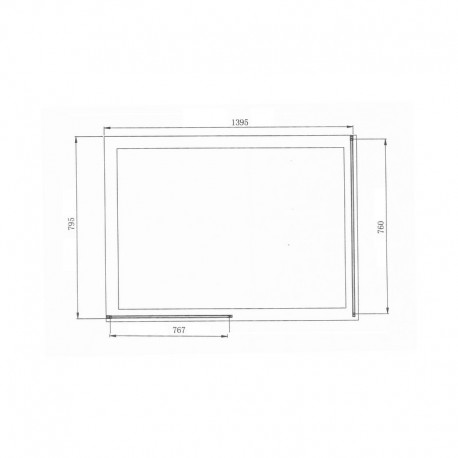Pareja de ducha de vidrio 140x80 cm - Perfiles negro mate - Bora