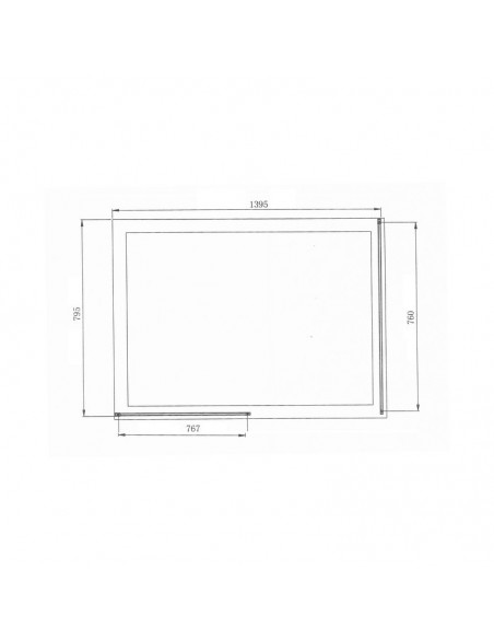 Wandwand aus Glas 140x80 cm - Profile Schwarz matt - Bora