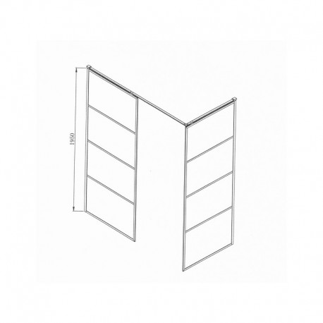 Wandwand aus Glas 140x80 cm - Profile Schwarz matt - Bora