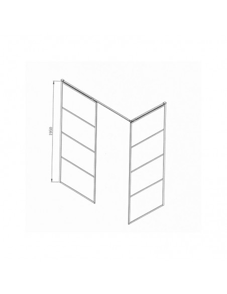 Wandwand aus Glas 140x80 cm - Profile Schwarz matt - Bora