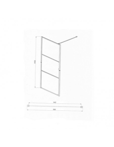 Paroi de Douche Fixe Verres/Satin 100 cm - Profilés Noir mat - Palma Paroi de Douche Fixe Verres/Satin 100 cm - Profilés Noir mat - Palma