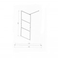 Parete doccia Vetro fisso/Satin 120 cm - Profili Nero opaco - Palma