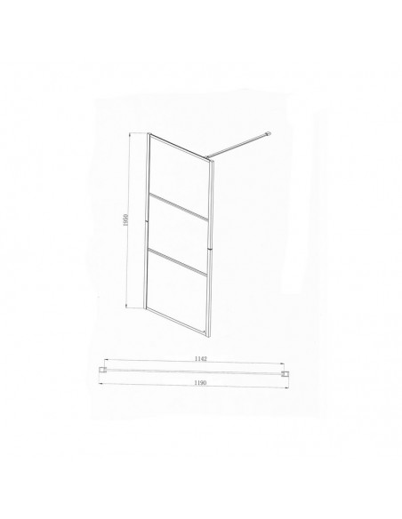 Parete doccia Vetro fisso/Satin 120 cm - Profili Nero opaco - Palma