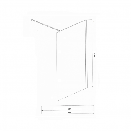 Paroi de Douche Fixe Verre 120 cm - Profilé Alu mat - Bahia