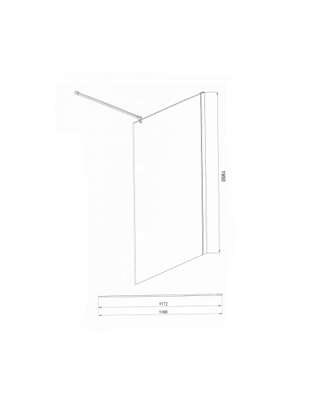 Paroi de Douche Fixe Verre 120 cm - Profilé Alu mat - Bahia