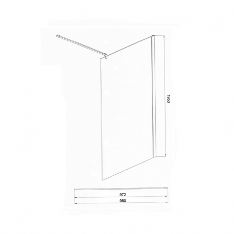 Parete doccia in vetro fisso 100 cm - Profilo nero opaco - Bahia