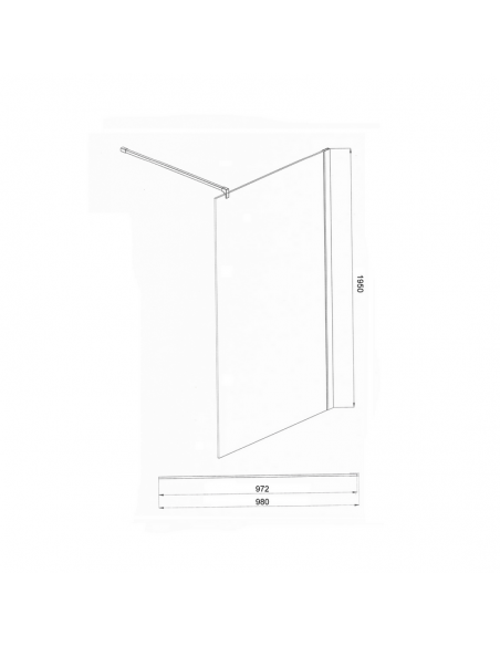 Parete doccia in vetro fisso 100 cm - Profilo nero opaco - Bahia