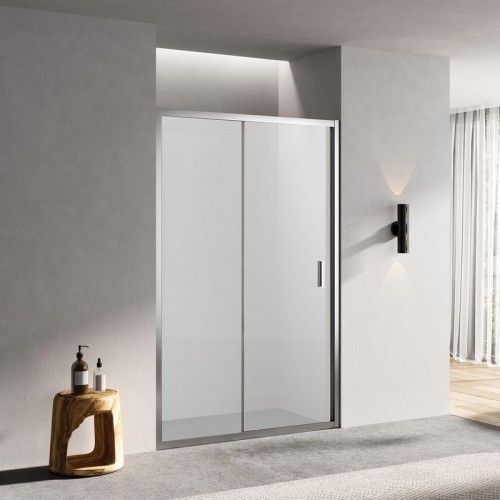 Shower door Sliding Niche Glass Satin 140cm Profile Alu matt-Ibiza