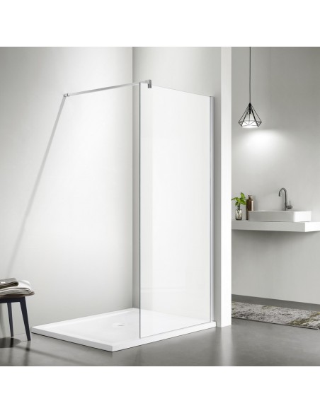 Parete doccia fisso vetro satinato 100 cm - Profilo Alu matte - Bahia