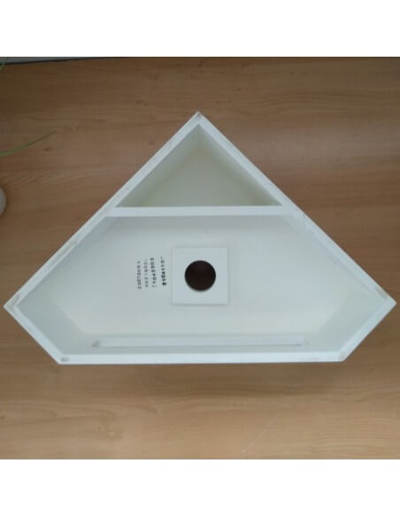 Lave Main d'angle OPTIM' suspendu - Solid Surface - Blanc Mat - Porte serviette - 35 x 35 cm  | Rue du Bain