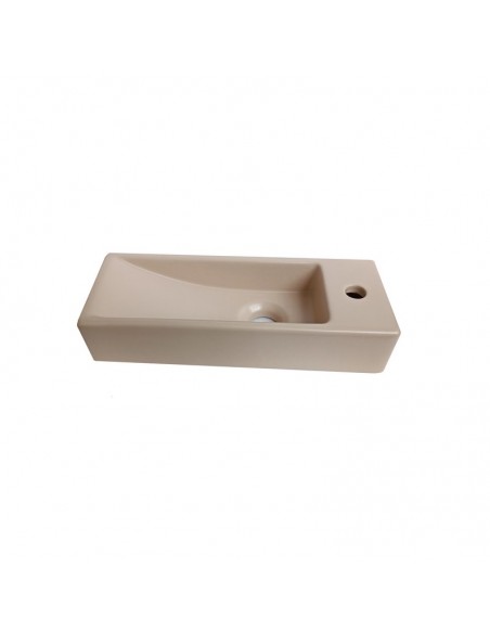 Lave main Rectangle droite Céramique Beige 38x15 cm - Minimalist