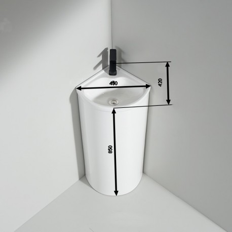 Lavabo Totem Angle 45x85 cm - Céramique - Laos